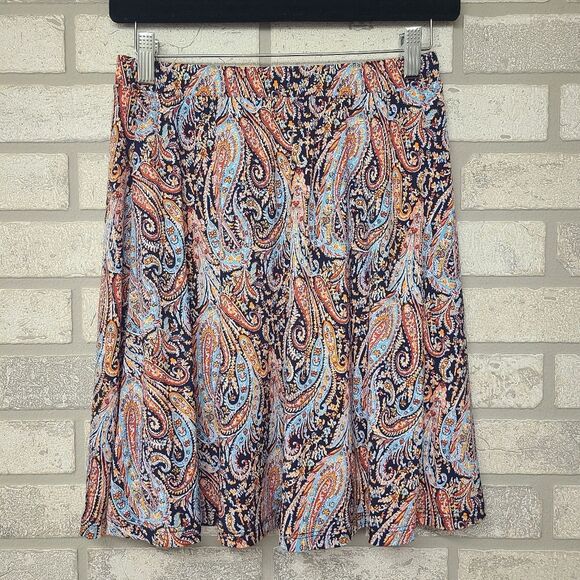 Gilli Colorful Paisley Print Skater Skirt Size Small - Picture 1 of 6
